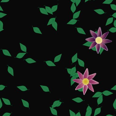 Botanik çiçekler arka plan, vektör illüstrasyonu