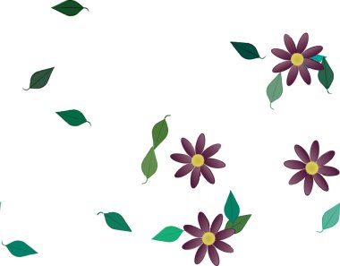 Çiçekler çiçek açan duvar kağıtları, çiçek açan yapraklar, vektör illüstrasyonu