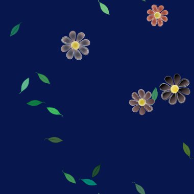 Çiçek yaprakları, çiçekler duvar kağıtları, vektör illüstrasyonları.