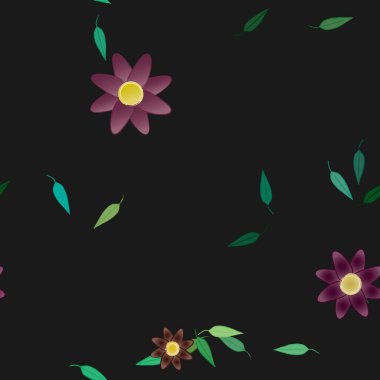 Çiçekli renkli çiçek arkaplanı, vektör illüstrasyonu