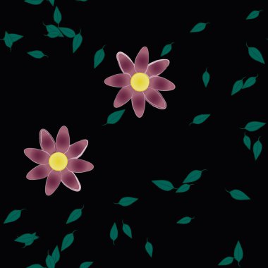 Çiçek yaprakları, çiçekler duvar kağıtları, vektör illüstrasyonları..