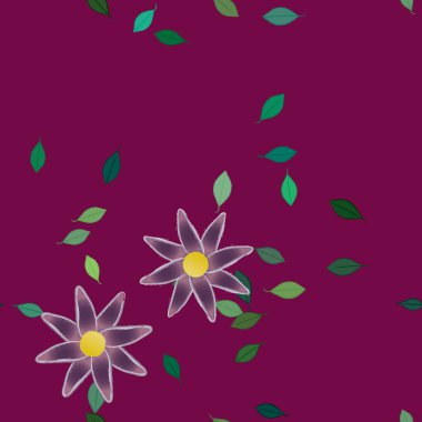 Çiçek yaprakları, çiçekler duvar kağıtları, vektör illüstrasyonları..