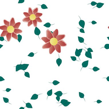 Çiçek yaprakları, çiçekler duvar kağıtları, vektör illüstrasyonları..