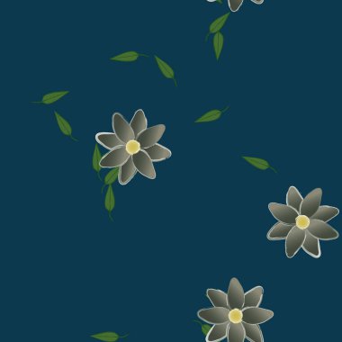 Botanik çiçekler arka plan, vektör illüstrasyonu