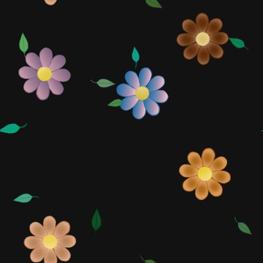 Çiçek yaprakları, çiçekler duvar kağıtları, vektör illüstrasyonları..