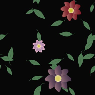 Çiçek yaprakları, çiçekler duvar kağıtları, vektör illüstrasyonları..