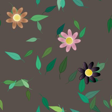 Çiçekler duvar kağıdı açar, vektör illüstrasyonu