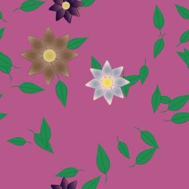 Botanik çiçekler arka plan, vektör illüstrasyonu