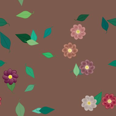 Çiçek yaprakları, çiçekler duvar kağıtları, vektör illüstrasyonları..