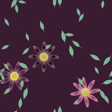 Çiçek yaprakları, çiçekler duvar kağıtları, vektör illüstrasyonları.