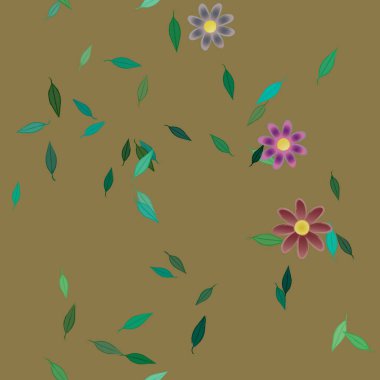 Renkli çiçek arkaplanı, çiçek vektör illüstrasyonu