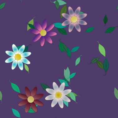 Çiçek yaprakları, çiçekler duvar kağıtları, vektör illüstrasyonları..