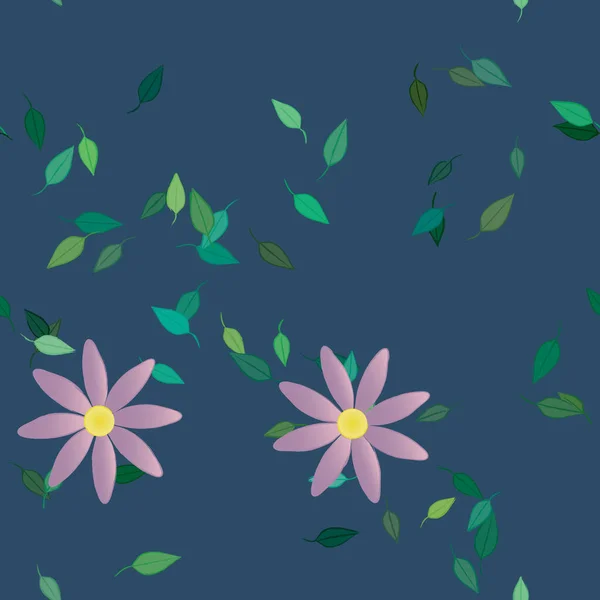 Feuillage Fleuri Papier Peint Fleuri Fleurs Illustration Vectorielle — Image vectorielle