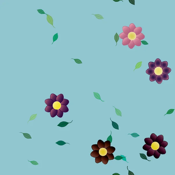 Цветущая Листва Цветы Цветут Обои Векторная Иллюстрация — стоковый вектор