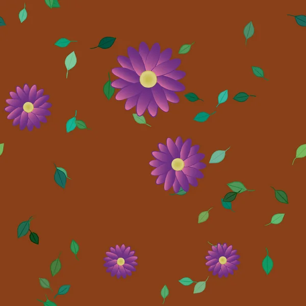 Flores Botánicas Fondo Ilustración Vectorial — Archivo Imágenes Vectoriales