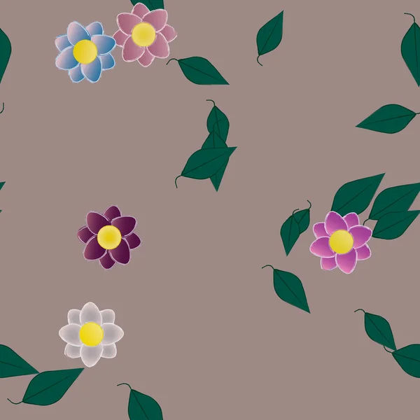 Bloesem Gebladerte Bloemen Bloei Behang Vector Illustratie — Stockvector