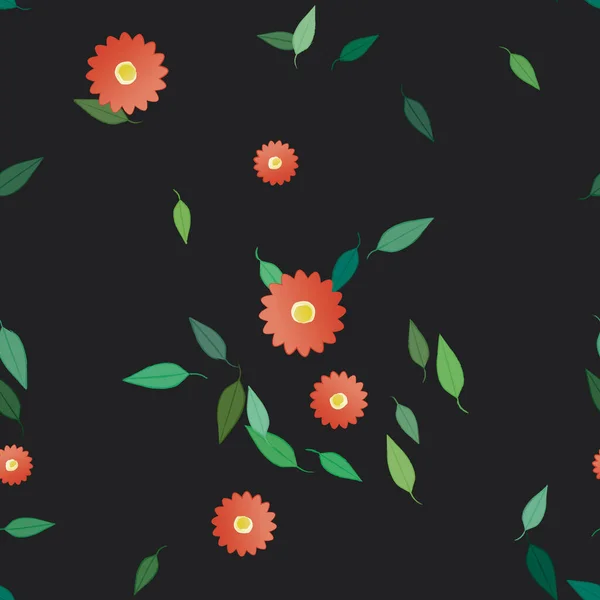 Follaje Flores Flores Florecen Fondo Pantalla Vector Ilustración — Archivo Imágenes Vectoriales