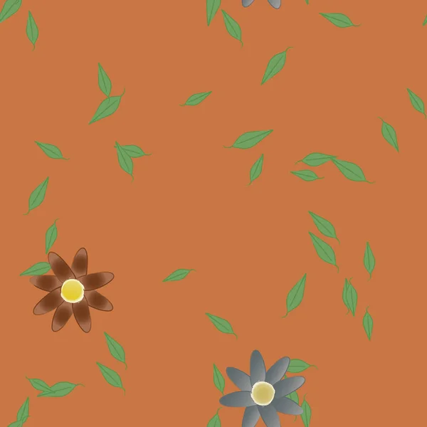 Follaje Flores Flores Florecen Fondo Pantalla Vector Ilustración — Vector de stock