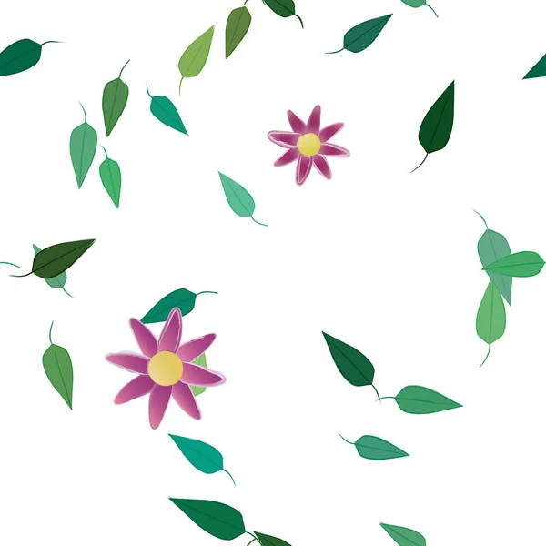 Fleurs Fleur Papier Peint Feuille Fleur Illustration Vectorielle — Image vectorielle