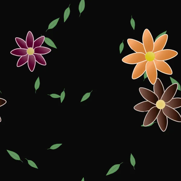 Fond Floral Coloré Avec Des Fleurs Illustration Vectorielle — Image vectorielle