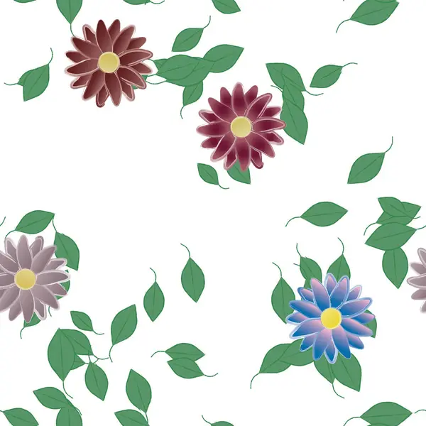 Színes Virágos Háttér Virágok Vektor Illusztráció — Stock Vector