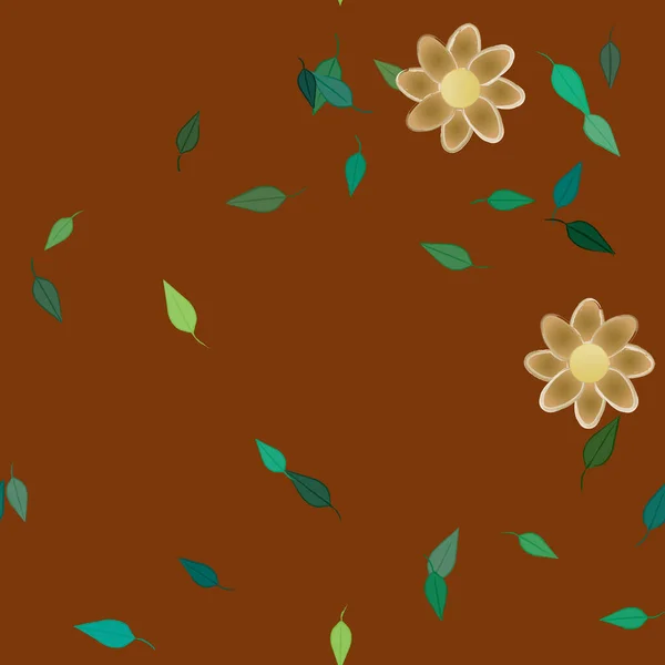 Flores Botánicas Fondo Ilustración Vectorial — Archivo Imágenes Vectoriales