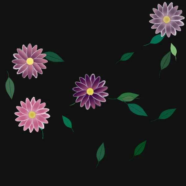 Fundo Floral Colorido Com Flores Ilustração Vetorial — Vetor de Stock