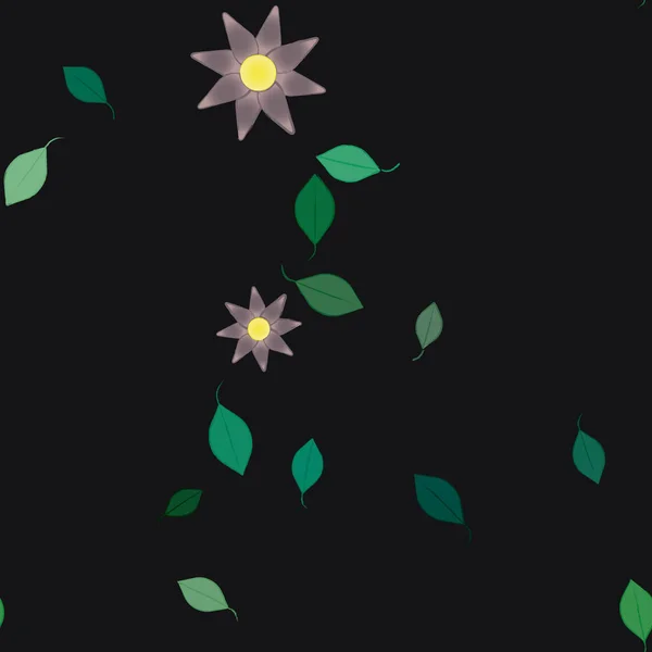 Blommor Blomma Tapet Blomma Blad Vektor Illustration — Stock vektor