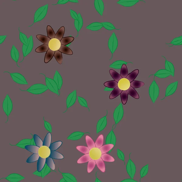 Blühendes Laub Blumen Blühen Tapete Vektorillustration — Stockvektor