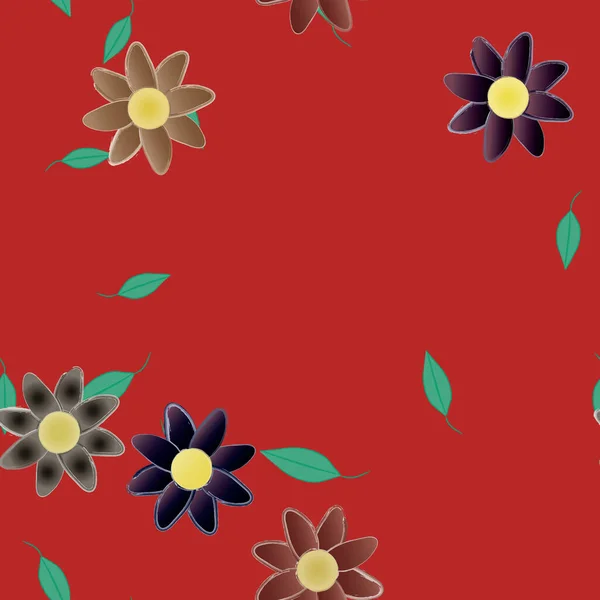 Fundo Floral Colorido Com Flores Ilustração Vetorial — Vetor de Stock