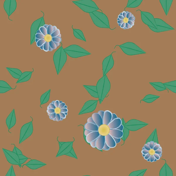 シームレスな葉の背景花の壁紙ベクターイラスト — ストックベクタ