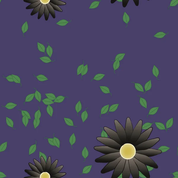 Follaje Flores Flores Florecen Fondo Pantalla Vector Ilustración — Vector de stock