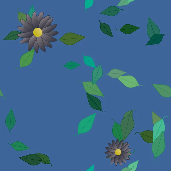 Bloesem Gebladerte Bloemen Bloei Behang Vector Illustratie — Stockvector