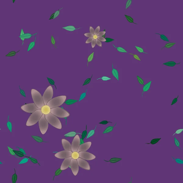 Feuillage Fleuri Papier Peint Fleuri Fleurs Illustration Vectorielle — Image vectorielle