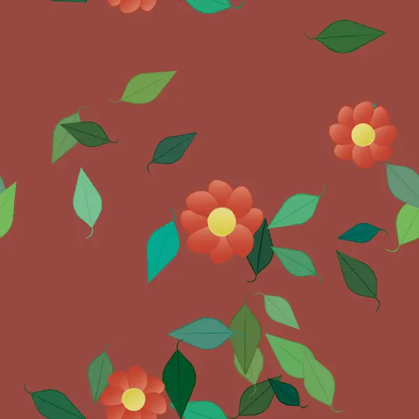 Flores Botánicas Fondo Ilustración Vectorial — Vector de stock