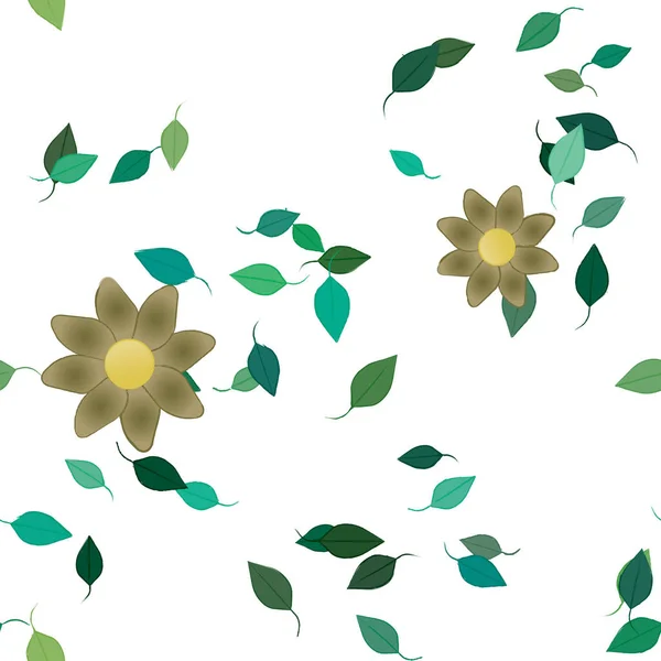 Folhagem Flor Flores Florescer Papel Parede Ilustração Vetorial — Vetor de Stock