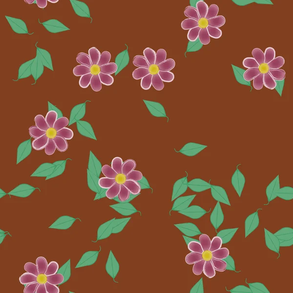 Botanical Flowers Bloom Wallpaper Vector Illustration — Stock Vector