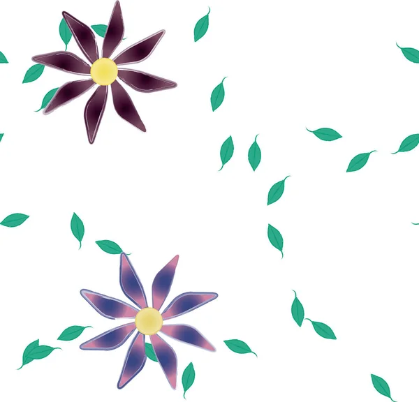 Botanické Květiny Pozadí Vektorové Ilustrace — Stockový vektor