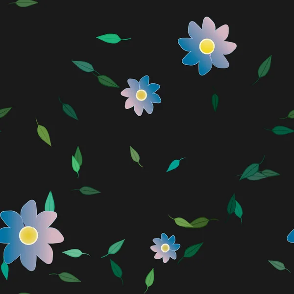 Bloesem Gebladerte Bloemen Bloei Behang Vector Illustratie — Stockvector