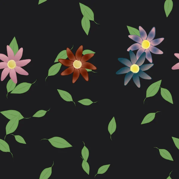 Bloesem Gebladerte Bloemen Bloei Behang Vector Illustratie — Stockvector