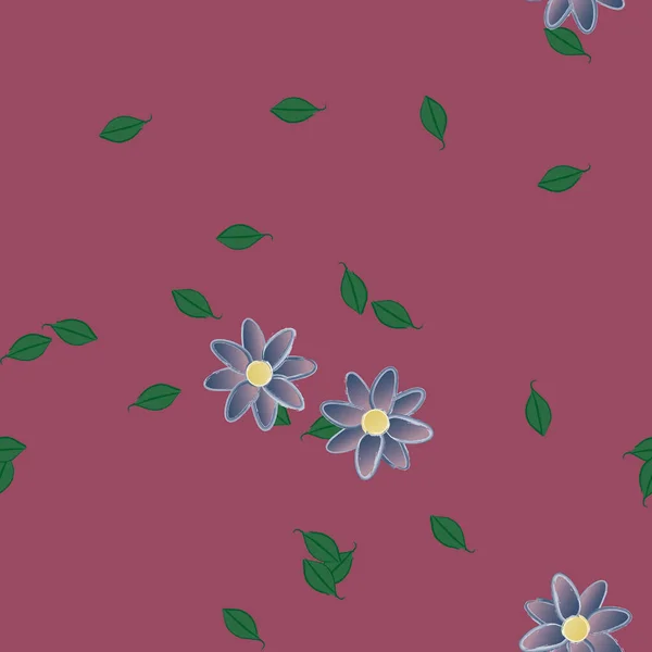 Follaje Flores Flores Florecen Fondo Pantalla Vector Ilustración — Vector de stock