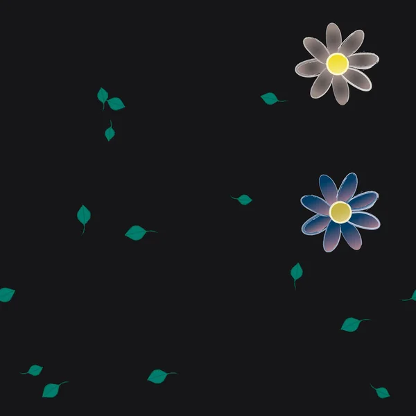 Nahtlose Blüte Laub Hintergrund Blumen Blühen Tapete Vektorillustration — Stockvektor