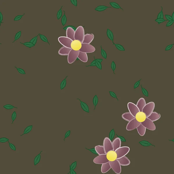 Flores Botánicas Fondo Ilustración Vectorial — Vector de stock