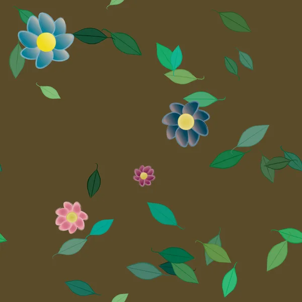 Botanische Blumen Blühen Tapete Vektorillustration — Stockvektor