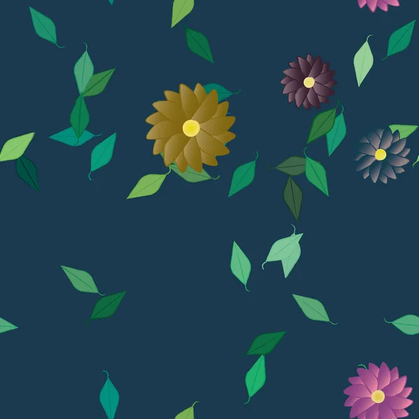 Botanical Flowers Background Vector Illustration — Stock Vector
