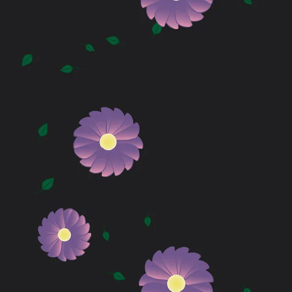 Flores Florecen Fondo Pantalla Follaje Flor Vector Ilustración — Vector de stock