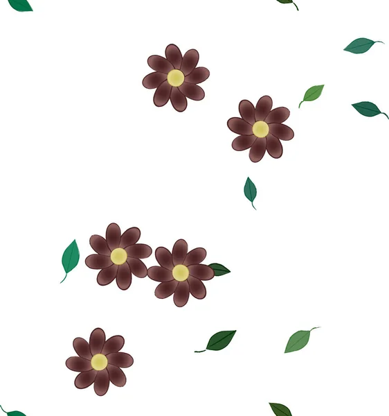 Follaje Flores Flores Florecen Fondo Pantalla Vector Ilustración — Vector de stock