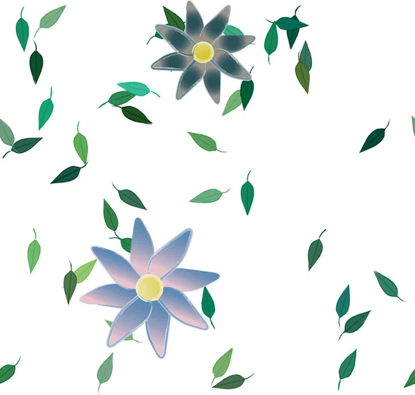 Feuillage Fleuri Papier Peint Fleuri Fleurs Illustration Vectorielle — Image vectorielle