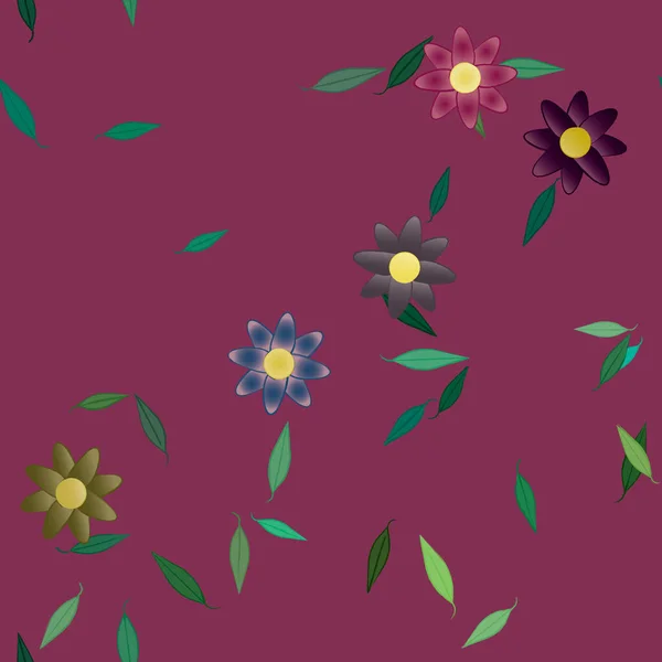 Farbigen Floralen Hintergrund Blumen Vektor Illustration — Stockvektor