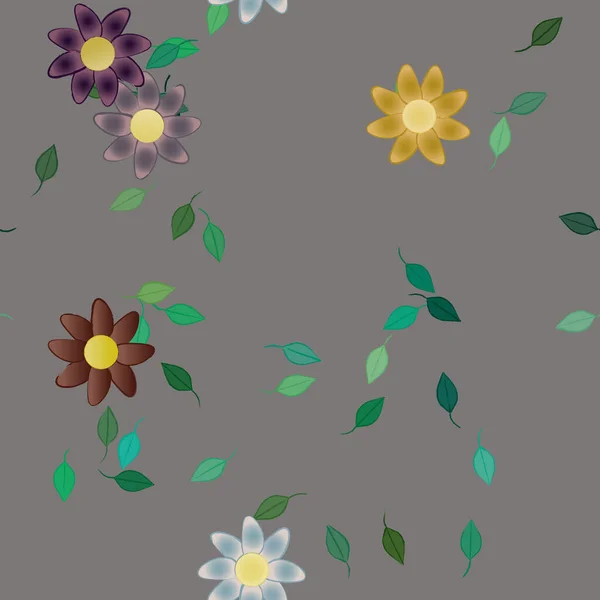 Flores Botánicas Fondo Ilustración Vectorial — Vector de stock